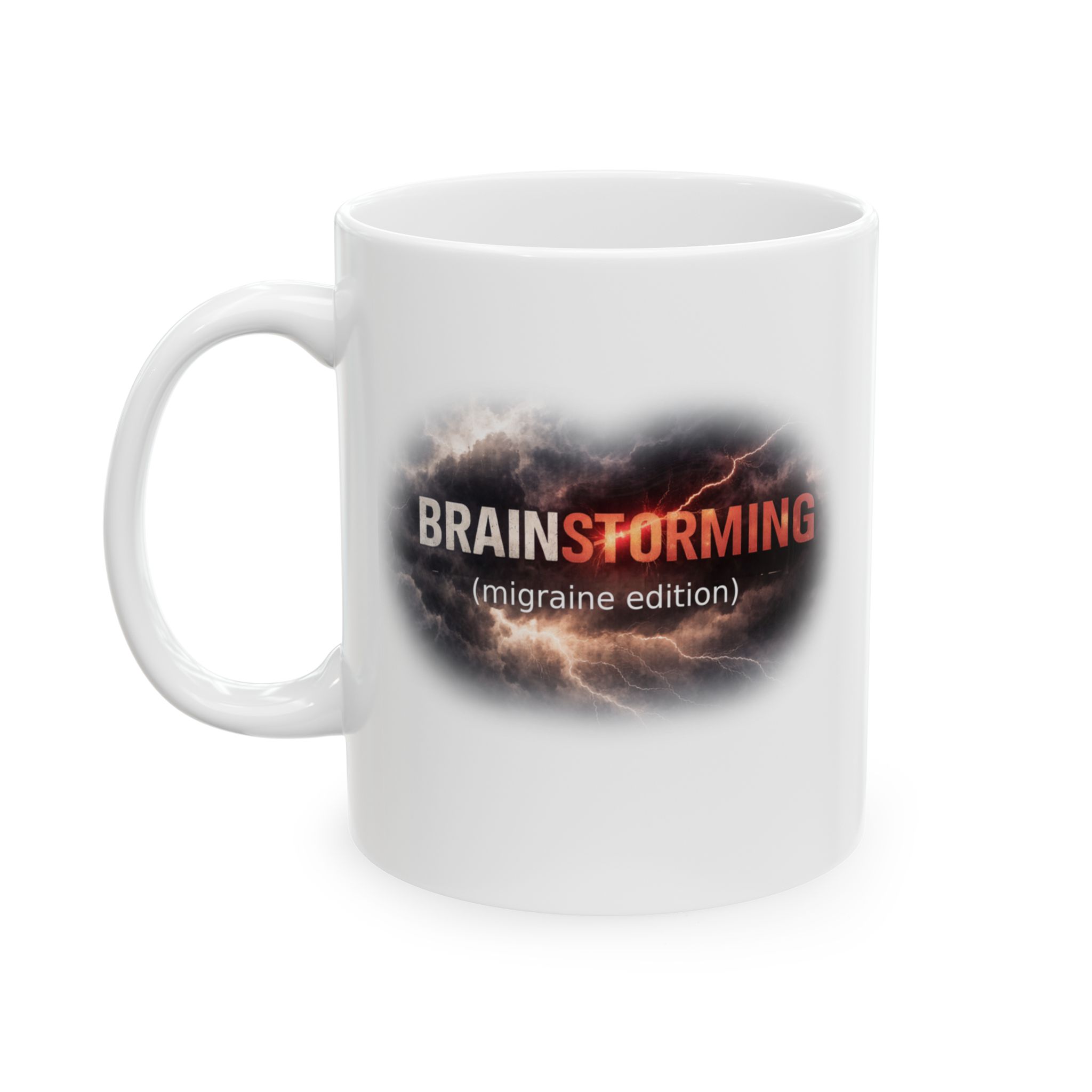 "Brainstorming: Migraine Edition" Ceramic Mug left view