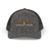 "Brain Storm Migraine Edition" Embroidered Trucker Cap in Dark Heather Gray front view