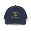 "Some Smiles Hide Struggles" Embroidered Trucker Cap in Navy (Both) front view