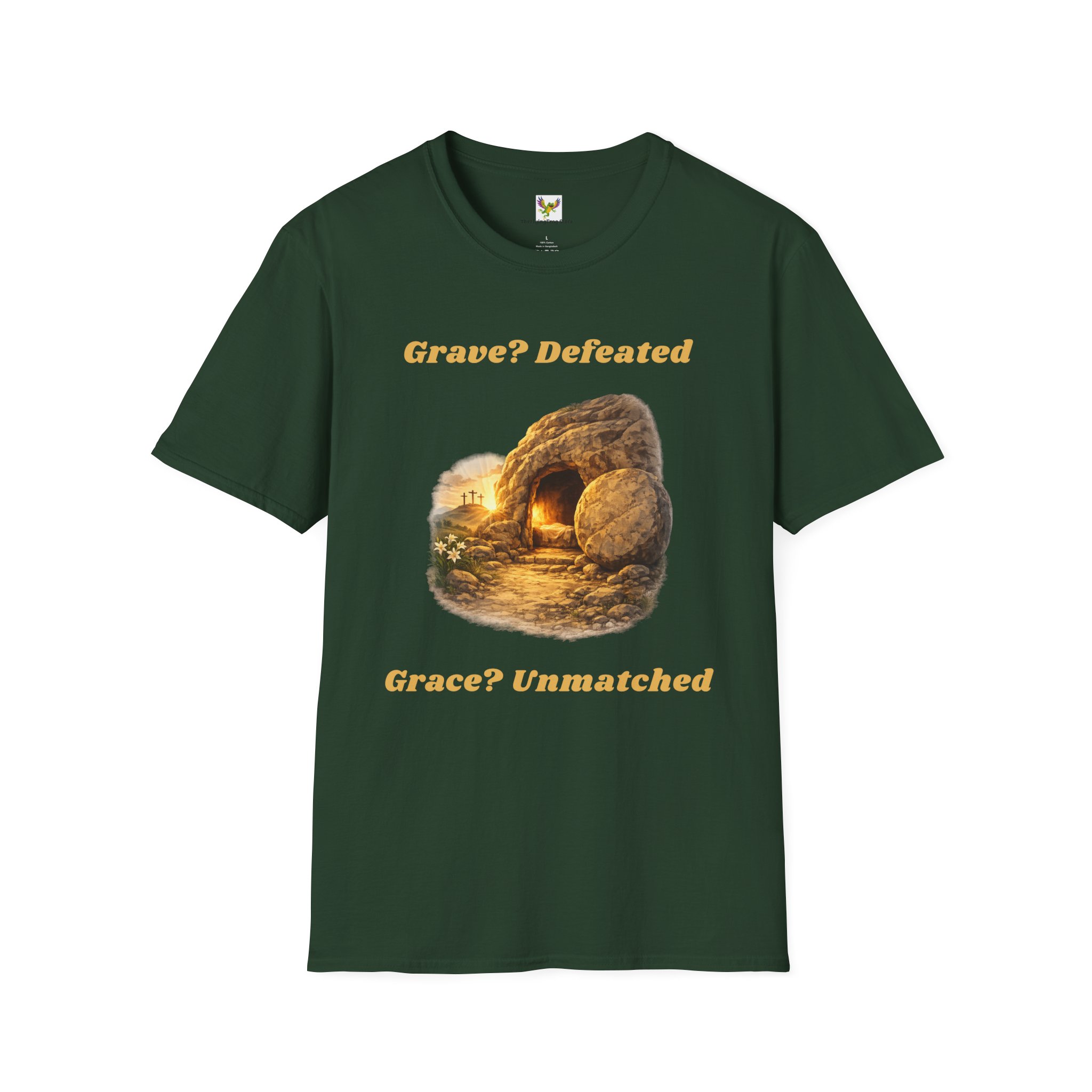 Grave? Defeated Grace? Unmatched Short Sleeve Tee in Forest Green