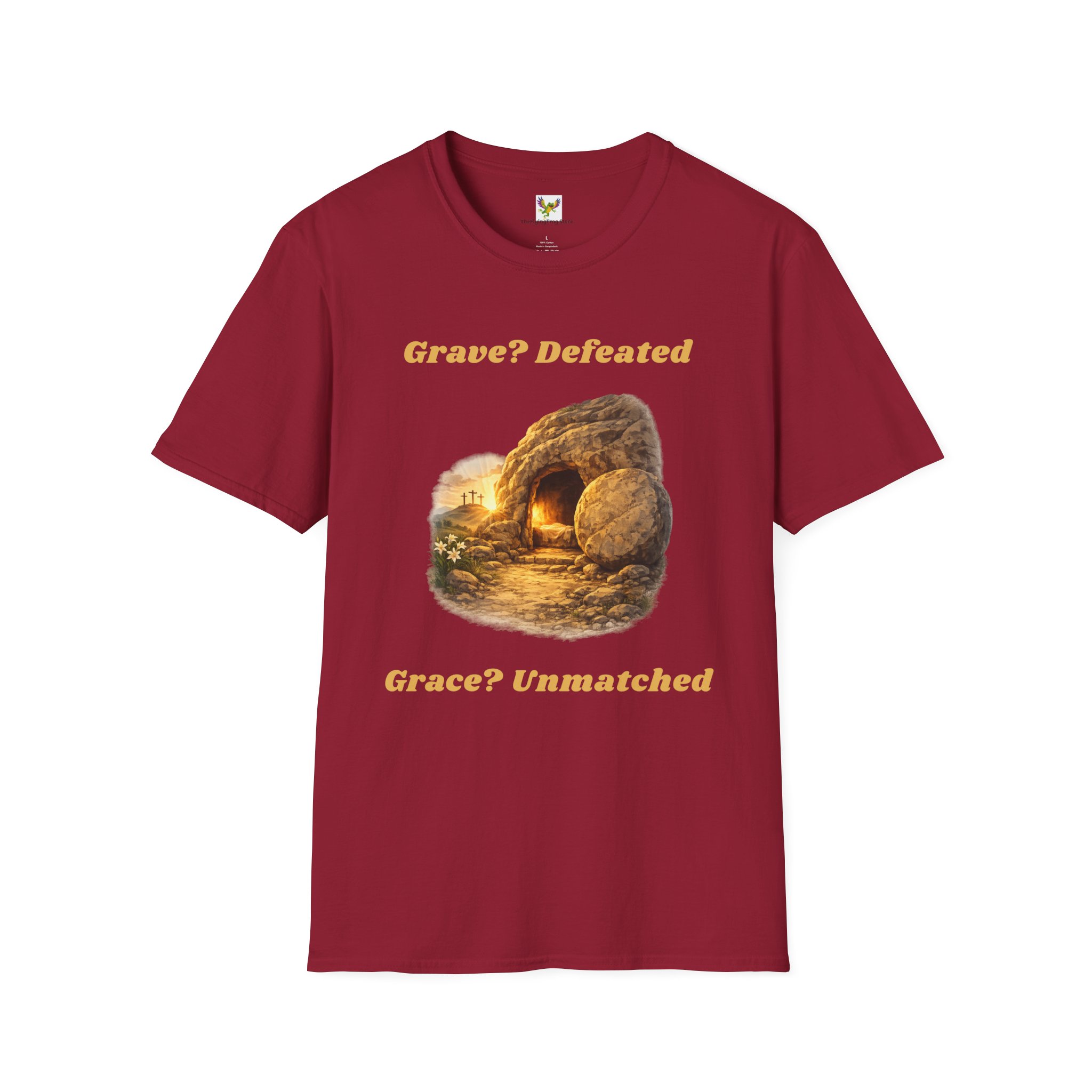 Grave? Defeated Grace? Unmatched Short Sleeve Tee in Cardinal Red