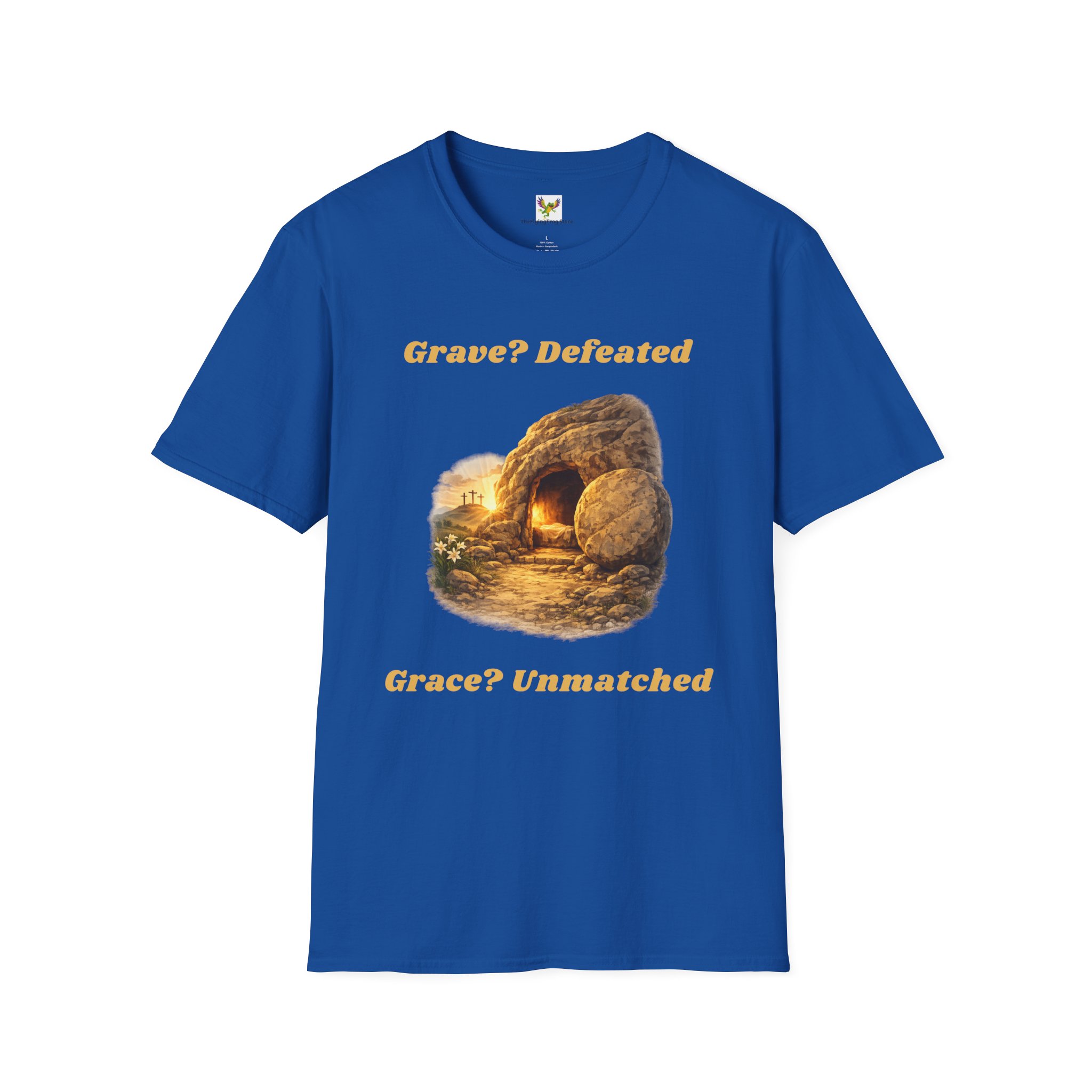 Grave? Defeated Grace? Unmatched Short Sleeve Tee in Royal Blue