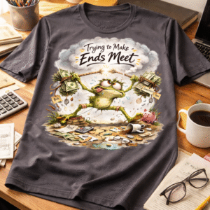 "Trying to Make Ends Meet" Cartoon Frog Short Sleeve T-Shirt