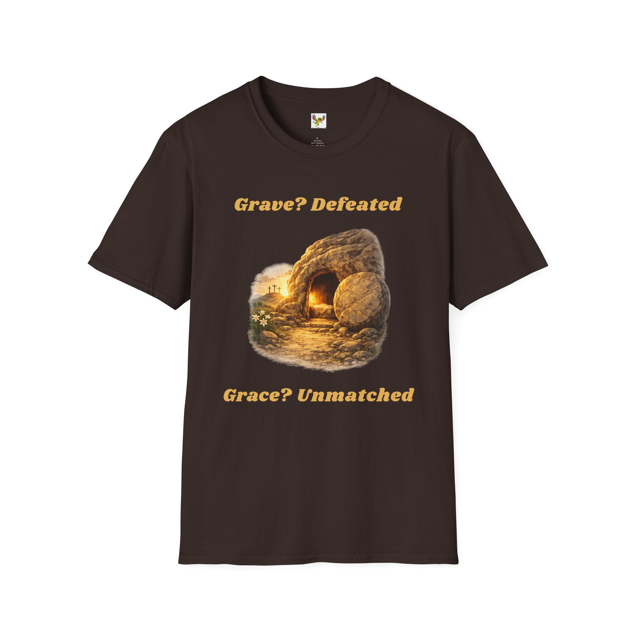 Grave? Defeated Grace? Unmatched Short Sleeve Tee in Dark Chocolate