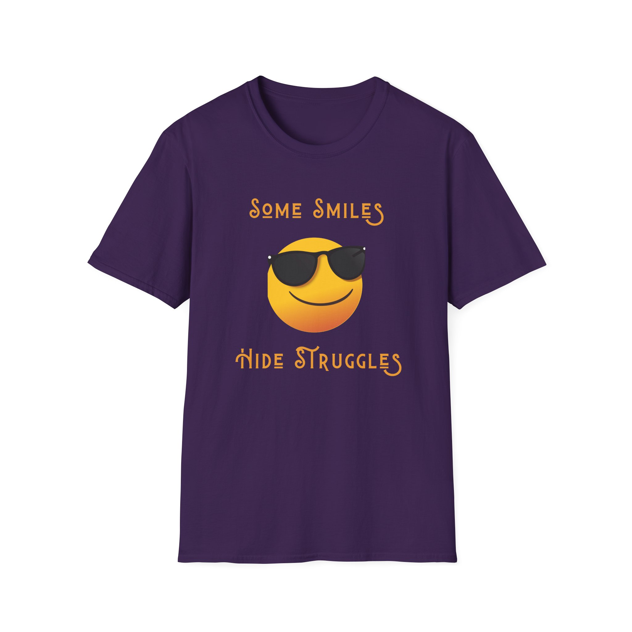 some smiles hide struggles short sleeve tee purple