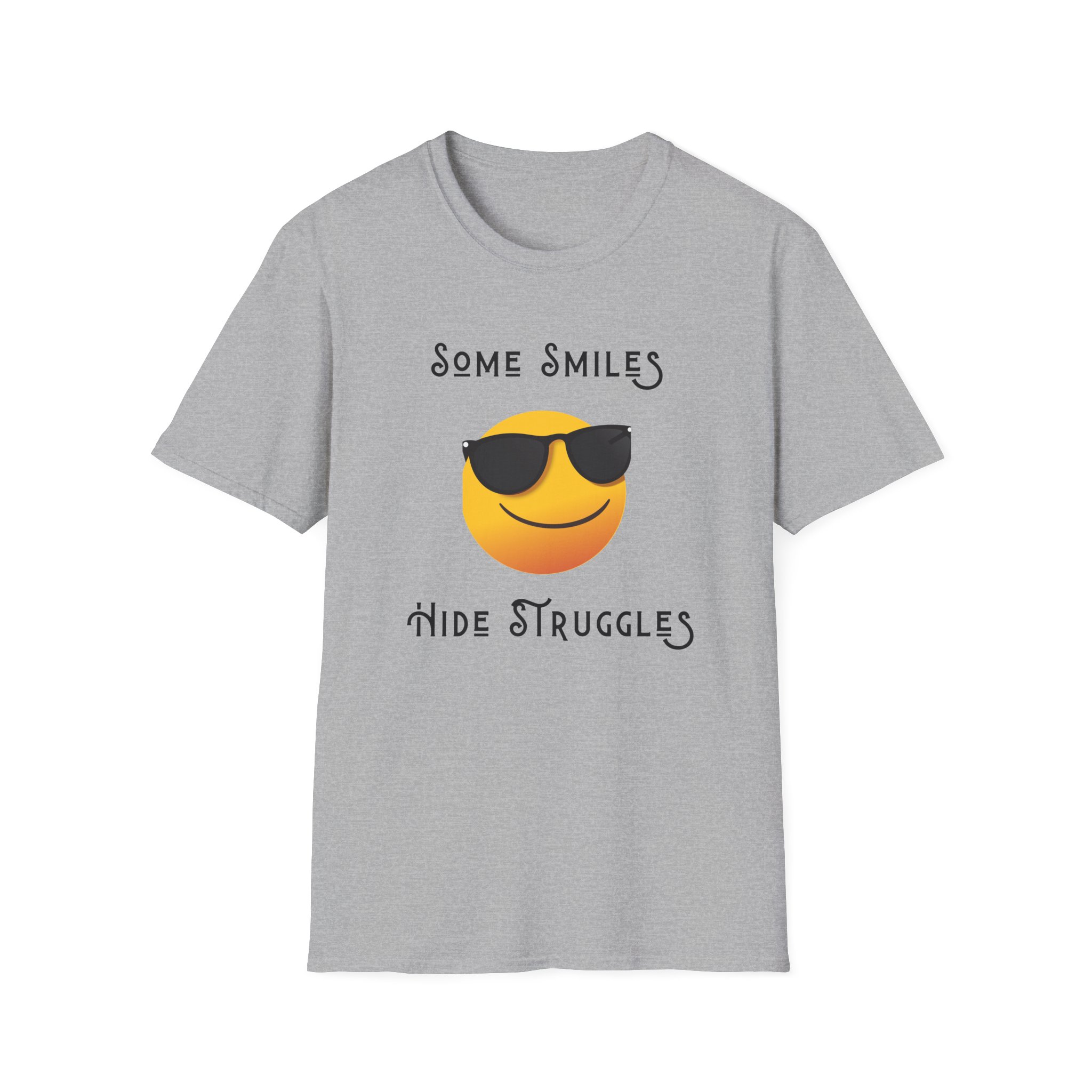 some smiles hide struggles short sleeve tee sport gray