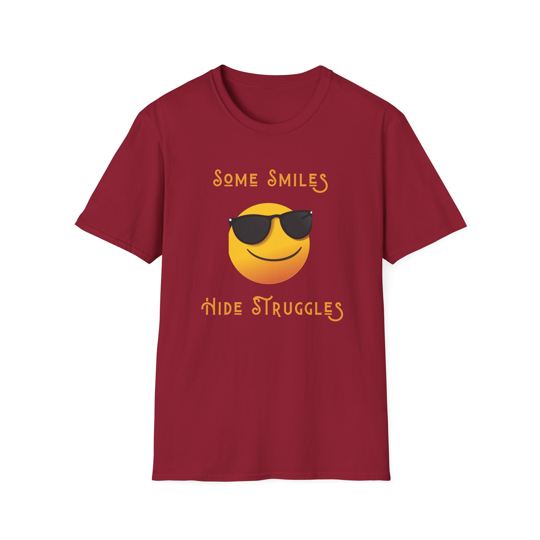 some smiles hide struggles short sleeve tee cardinal red
